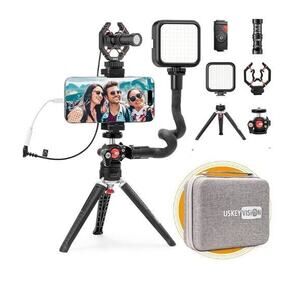 USKEYVISION Smartphone Vlogging Video & Microphone Kit-iPhone/Android-NEW!